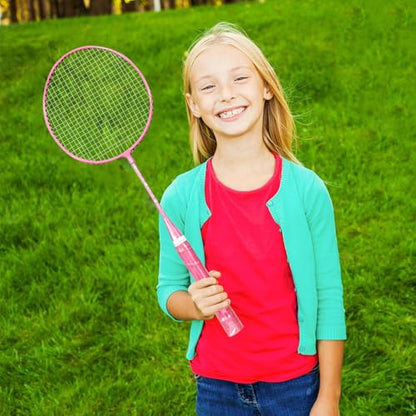 Badminton Racket | 1 Pair Professional Lightweight Playing Racquet - Outdoor Recreation Accessories, with Carrying Bag and 3 Badminton Shuttlecocks - color: Pink, Get 3 Balls + Ball Bag