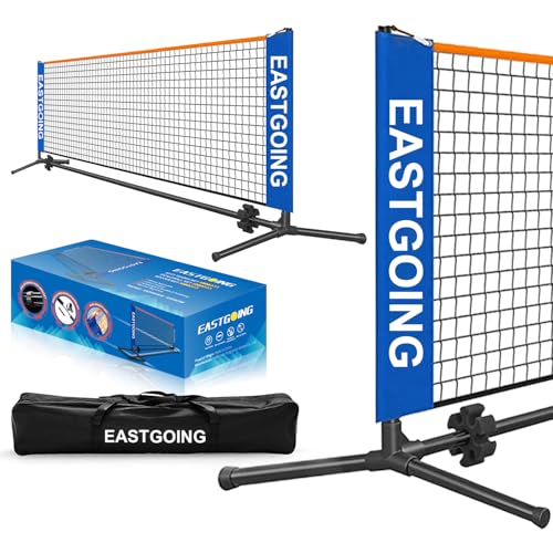 10 ft Mini Portable Soccer Tennis Net | Pickleball Net System with Carrying Bag for Driveway Backyard. Easy Assemble Beach Tennis Net | Tennis Practice for Indoor and Outdoor