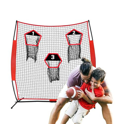 Doublehorse Football Throwing Net - 6x6FT Portable Rugby Quarterback Target Toss Kicking Practice Training Game for Outdoor Indoor Backyard Sports Field Teens Adults Practice Gifts