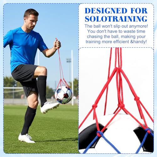 2 Pcs Soccer Kick Trainer, Football Return Net Fits Size 3, 4, 5 Balls Soccer Training Aid Equipment for Throw Solo Juggling Practice