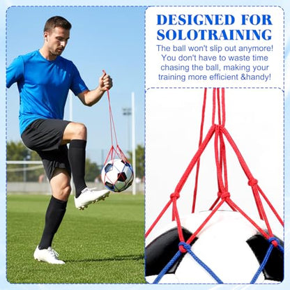 2 Pcs Soccer Kick Trainer, Football Return Net Fits Size 3, 4, 5 Balls Soccer Training Aid Equipment for Throw Solo Juggling Practice