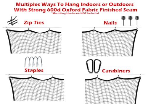 10ft, 15ft, 25ft Sports Practice Netting Sturdy Net Hitting Throwing Pitching Net 150LB Impact Hit Tested Nylon Mesh Netting for Golf, Baseball, Softball, Hockey, Soccer, LAX - size: 10ft x 15ft