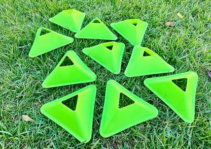Unicorn Co Premium Football Soccer Agility Plyometric Training Triangle Plate Cones 20pcs - color: Green