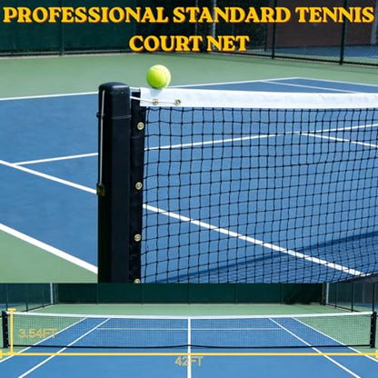 Professional Tennis Net 42ft x 3.5ft Single Layer | Heavy Duty Court Replacement with 6mm Cable & Complete Kit | UV/Waterproof, Value-Priced for Court Builders & Schools