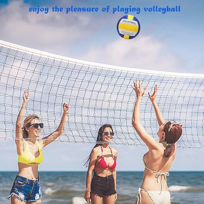 Volleyball, 6 Pack Official Size 5 Volleyball with Pump and Big Net Bag for Indoor Outdoor, Soft Touch Volleyballs for Adults Beach Play Pool Game Gym Play Training Match for Beginner