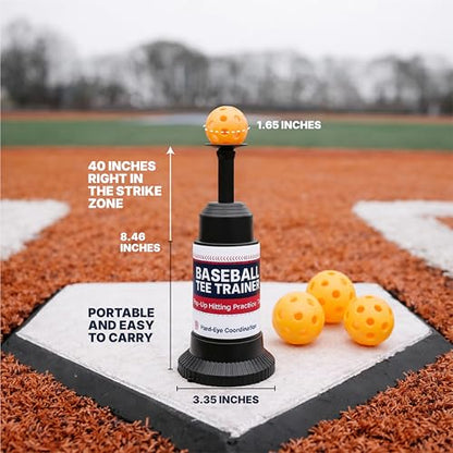 Baseball Tee Trainer Popper- Baseball Swing Trainer with 4 Practice Balls - Baseball Hitting Trainer for Training - Pop Up Trainer for Indoor & Outdoor Solo Training by HAMARA