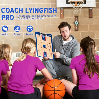 Basketball Dry Erase Coaches Clipboard，Waterproof Basketball Clipboard for Coaches Double-Sided Basketball White Board for Coaches Writable and Erasable Basketball Dry Erase Board for Coaches （Blue）
