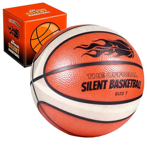 Silent Basketball with Cover Size 7 High Bounce Indoor Airless Foam Ball for Quiet Traning Basketball Soundless for Dribbling,Youth Gift for Teen Boys