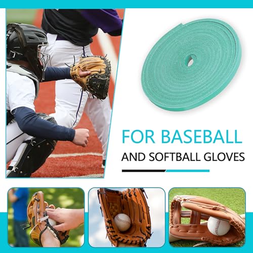 Baseball Glove Lace, Mitt Lace Repair Kit Softball 2 Leather Laces and 2 Lacing Needles for Catcher's Glove - color: Mint Green