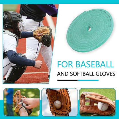 Baseball Glove Lace, Mitt Lace Repair Kit Softball 2 Leather Laces and 2 Lacing Needles for Catcher's Glove - color: Mint Green