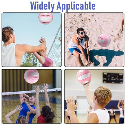 6 Pack Official Size 5 Synthetic Leather Volleyballs, Includes Pump and Net Bag, Volley Ball for Indoor and Outdoor Competition