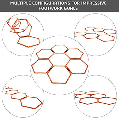 Yes4All Hex Agility Rings/Speed Rings with Carrying Bag – Hexagon Rings, Agility Hurdles for Agility Footwork Training