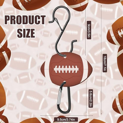 CroBlissful 6 Pcs Bag Hook for Fence Baseball Football Basketball Tennis Team Gifts Bag Clip Sports Backpack Buckle with Acrylic Board for Bat Water Bottle Player Lover Gifts - color: Mainly Brown