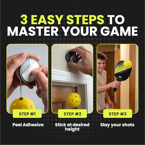 Swingball Pickleball Wall Trainer Set – Portable Solo Practice Paddle, Real Ball for Indoor and Outdoor, Designed to Improve Control, Accuracy, Reflexes & Overall Skill Development, Ages 6+