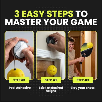 Swingball Pickleball Wall Trainer Set – Portable Solo Practice Paddle, Real Ball for Indoor and Outdoor, Designed to Improve Control, Accuracy, Reflexes & Overall Skill Development, Ages 6+
