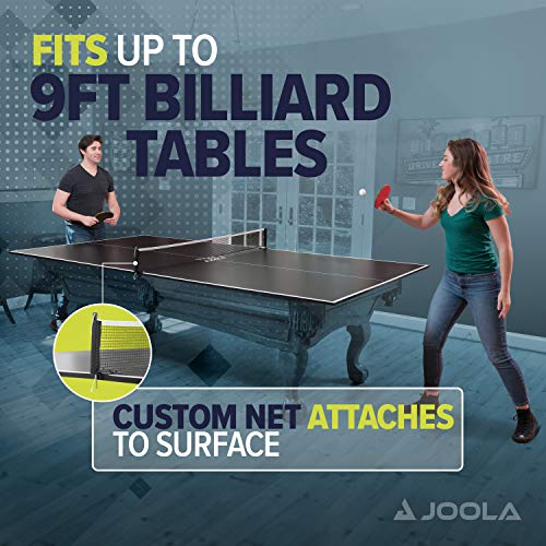JOOLA Ping Pong Conversion Top with Net Set for Billiard and Pool Tables - Regulation Top Converts Billiards into Ping Pong Table - Includes Foam Padding for Protection - Steel Frame Option - color: Full Foam Back