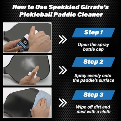 Pickleball Paddle Cleaner Spray - Removes Dirt, Ball Residue, Scuff Marks- EPA Safer Ingredients, Pickleball Accessories, Pickleball Gifts, Presidents Day Deals - 8 FL Oz