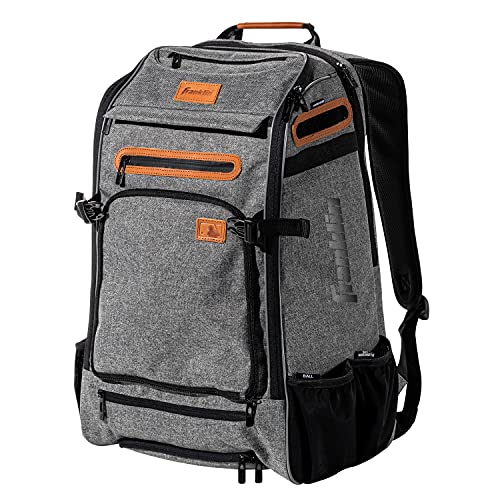 Franklin Sports Baseball + Softball Backpacks - MLB + USA Softball Equipment Bags for Baseball + Fastpitch Softball - Youth + Adult Batpacks for Bats, Gloves, Helmets, Cleats + More - Multiple Colors - color: Heather Gray