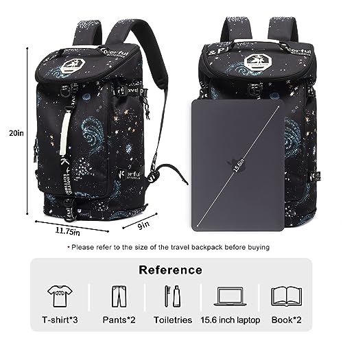 Floral gym duffel bag backpack, fashion wrestling bag,with shoe compartment, 4 kinds of back method waterproof travel sports walking laptop Lightweight（A-Starry Sky） - color: A-Starry Sky