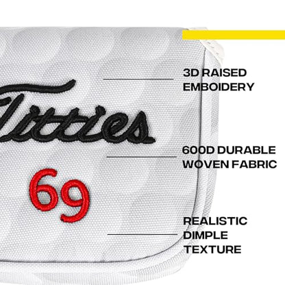Funny Golf Head Covers - Barrel Style Driver Headcover, Fairway Wood 3 Wood and Hybrid, Putter Covers for Blade and Mallet with 3D Raised Embroidery - Unique Golf Gift & Accessories - size: MALLET