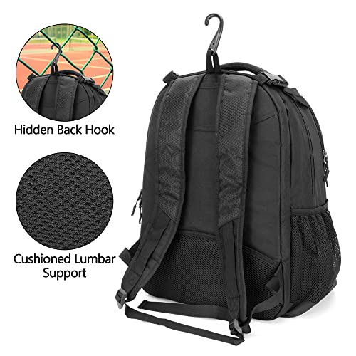 Tennis Backpack for 2 Rackets, Tennis Bag with Separate Ventilated Shoe Space for Tennis/Pickleball/Badminton/Squash Racquet and Accessories