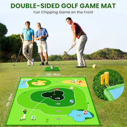 LYDARZ Battle Golf Game Chipping Practice Mat, Perfect for Chipping and Swing Training, Backyard Games Golf Hitting Mat, Ideal for Golf Parties and Fun Activities - size: Target Disk Pattern: 4A