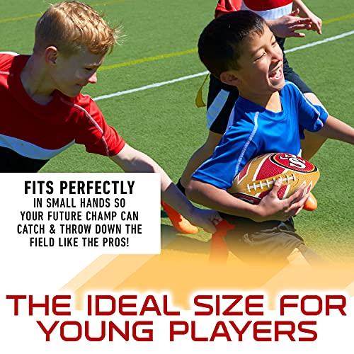 Franklin Sports NFL Team Footballs - Rubber Youth Mini Balls for All Teams - Kids 8.5" Football + Air Pump Sets - Official NFL Licensed - style: San Francisco 49ers