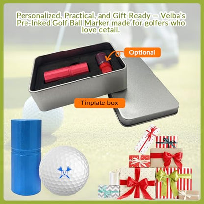 Custom Golf Ball Stamp - Personalized Self-Inking Golf Ball Marker with Text/Logo | Premium Quality Tournament Gifts for Golfers | Durable Stamp for Courses & Events