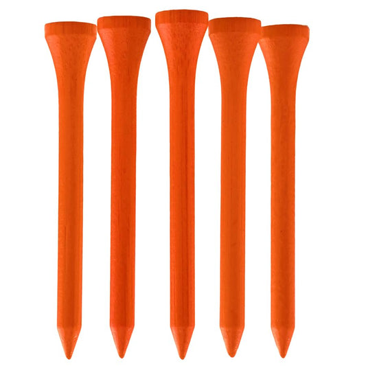 TH Golf 100 PCS Bamboo Golf Tees | Multiple Colours & Sizes | Castle Golf Tees | Standard Golf Tees | Eco Friendly & Sustainable Bamboo Golf Tees - color: 70mm Neon Orange