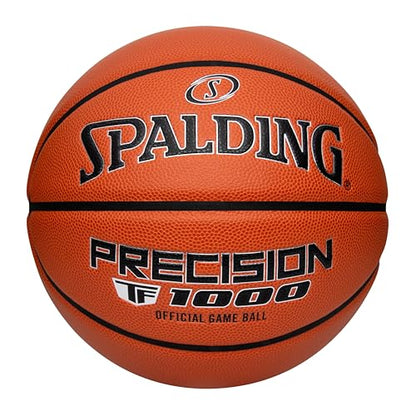 Spalding Precision TF-1000 Indoor Game Basketballs, Dry Grip Microfiber Composite Cushioned Cover, High School Approved