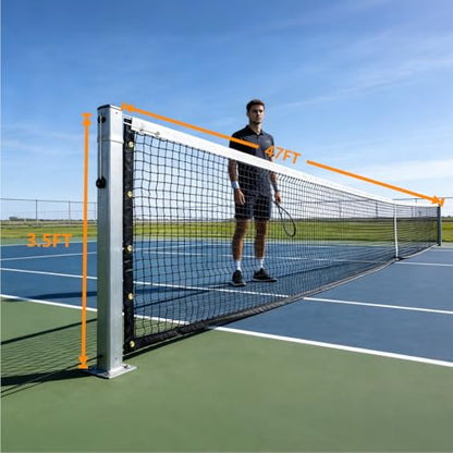 Professional Tennis Net 42ft x 3.5ft – Single Layer Heavy-Duty Court Replacement Net with 6mm Steel Cable & Complete Accessories | UV/Water-Resistant, Ideal for Court Contractors & Schools