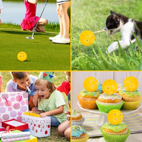 100 Pack Yellow Practice Golf Balls 42mm Plastic Golf Balls Limited Fligh Training Golf Balls AdecortalkBulk for Backyard Swing Practice Driving Range Indoor Outdoor Use