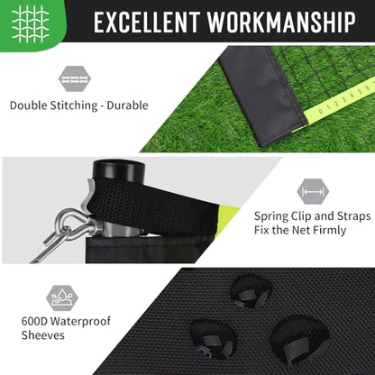 Outdoor Baminton Net Set for Backyard, Beach, Family Games with 20 * 3ft Anti-sag Net, 4 Aluminum Badminton Rackets, 3 Shuttlecocks, Carring Bag - Easy Set Up & Portable - color: Black
