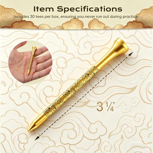 Personalized Bamboo Golf Tees | Custom Pattern | Available in Natural, Golden, Yellow, Black, Blue, Red, Cyan-Green | 30 Count, 3-1/4 Inch