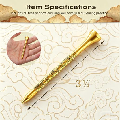 Personalized Bamboo Golf Tees | Custom Pattern | Available in Natural, Golden, Yellow, Black, Blue, Red, Cyan-Green | 30 Count, 3-1/4 Inch