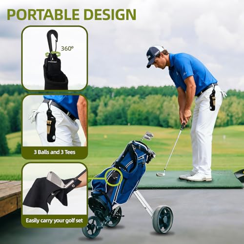 20PCS Golf Accessories Kit with Golf Club Cleaner Brush,Divot Tool and Ball Marker,Groove Sharpener,Golf Tees, Ball Bag&Towel with Hook,Golf Essentials Kit Gift for Men/Women(20, Black)