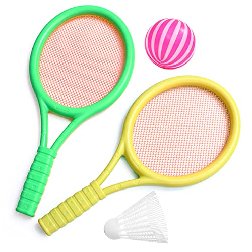 UKCOCO 2pcs Boys and Girls Tennis Racket Set Plastic Tennis Rackets for Boys Girls Outdoor Play Random