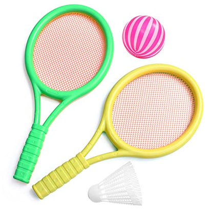 UKCOCO 2pcs Boys and Girls Tennis Racket Set Plastic Tennis Rackets for Boys Girls Outdoor Play Random