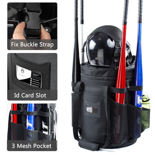 VIGERARI Baseball Bucket Bag- Coach Bag-Expandable Softball Bucket Organizer with Padded Seat