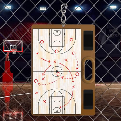 Basketball Dry Erase Board for Coaches 15x10.5 Double Sided Whiteboard Coaching Board Equipment Includes 2 White Board Markers for the Basketball Accessories the Perfect Coach Gifts