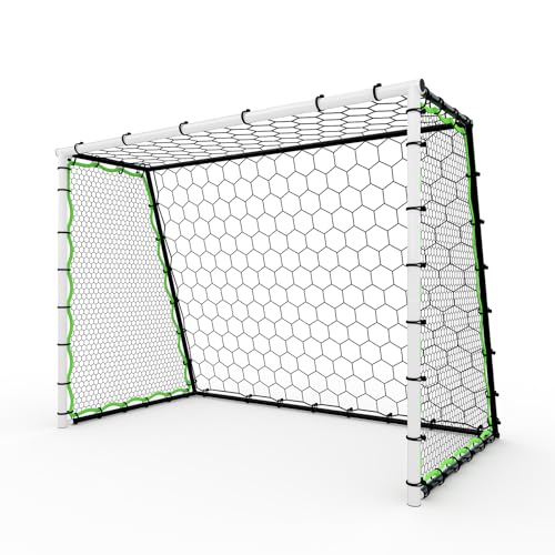GarveeLife 3-in-1 Soccer Rebounder Net 7x5ft, Large Football Goal Trainer with High, Low Shot Zones, Durable Steel Frame, for, Passing, Ball Control, Solo, Team Skill Practice