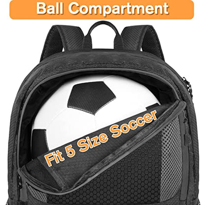 YOREPEK Soccer Backpack,Soccer Bag with Ball Holder, Water resistant Sport Equipment Bags Fit Basketball Volleyball Football - color: Grey