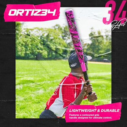 Ortiz34 Bat & Ball Set - Graffiti Plastic Bat & Ball Homerun Set- David Ortiz Backyard Baseball Set for Youth, Kids, Teenagers, Adults (Bat & Ball Set, Blue) - color: Pink, style: Bat & Ball Set
