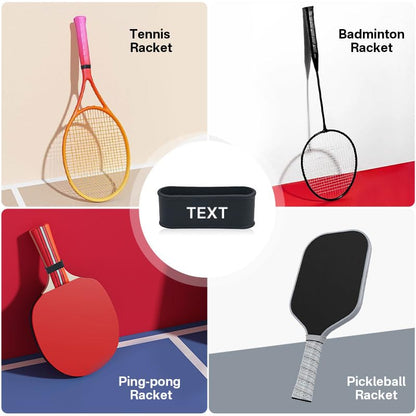 Custom Pickleball Paddle Name Bands - Silicone Personalized Ring Grip Bands for Tennis, Table Tennis, and Badminton - Paddles for Outdoor Games & Activities