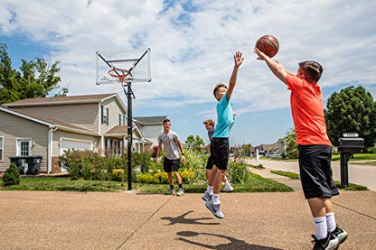 Silverback Height Adjustable In-Ground Basketball Hoop with Tempered Glass Backboard, Pro-Style Breakaway Rim, Pole and Backboard Pad