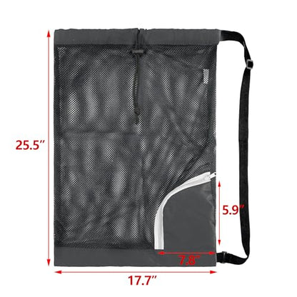 BeeGreen Mesh Drawstring Bag Swim Backpack for Beach Pool Sports Gym Draw String Cinch Bags for Swimming Soccer Basketball Gear Blue - color: Blue