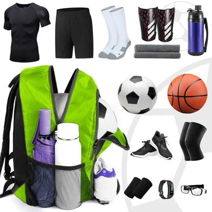 YOREPEK Soccer Backpack,Soccer Bag with Ball Holder, Water resistant Sport Equipment Bags Fit Basketball Volleyball Football - color: Green