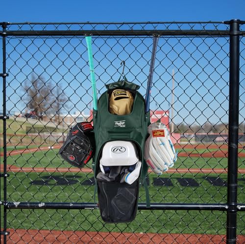 Rawlings | FRANCHISE 2.0 Player's Backpack | Baseball/Softball | Rec/Travel | Multiple Styles | Baseball/Softball - color: DARK GREEN