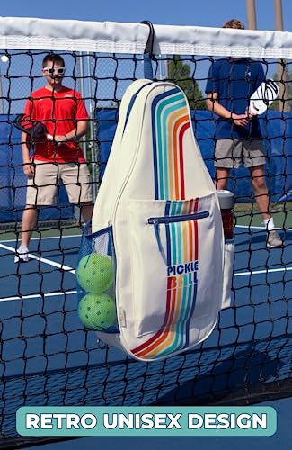STEEL MILL AND CO. Pickleball Bags for Ladies and Men, Unisex Pickleball Bag Holds 4 Pickleball Paddles, Adjustable Sling Bag with Fence Hook and Water Bottle Holder