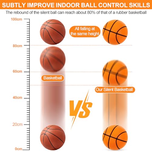 TXP Silent Basketball, 2025 Silent Foam Basketball, Quiet Indoor Training Foam Ball, Indoor, Quiet Bounce Basketballs No Noise No Sound Basketballs - size: 24